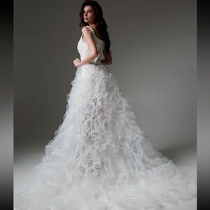 White puffy Bridal overskirt, overskirt, bridal skirt, detachable bridal skirt